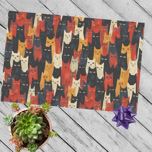 Cat Faces Fun Pattern Tissue Paper