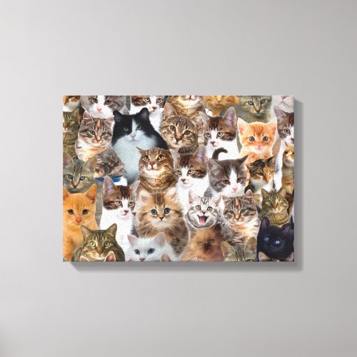 Cat Faces Pattern Canvas Print