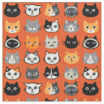 Cat Faces Pattern | Cool Kitty Cat Lover&#39;s Fabric