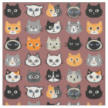 Cat Faces Pattern | Funny Cats Animal Lover's Fabric