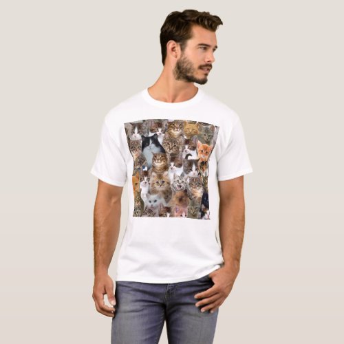 Cat Faces Pattern T_Shirt