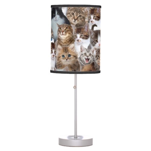 Cat Faces Pattern Table Lamp