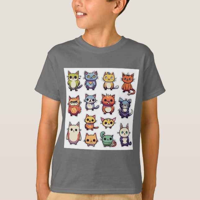 Cat Faces T-Shirt (Front)