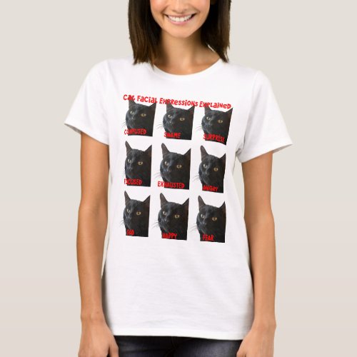Cat Facial Expressions Explained Chart Cut Out T_Shirt