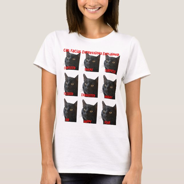 Cat Facial Expressions Explained Chart Cut Out T-Shirt (Front)