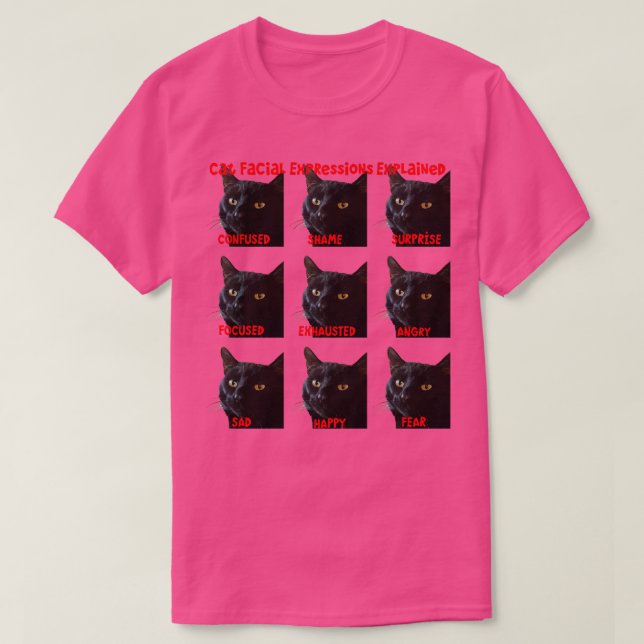 Cat Facial Expressions Explained Chart Cut Out T-Shirt (Design Front)