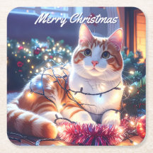 Cat & Fairy Lights Christmas