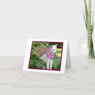 Cat Fairy with Pansy Necklace Notecard