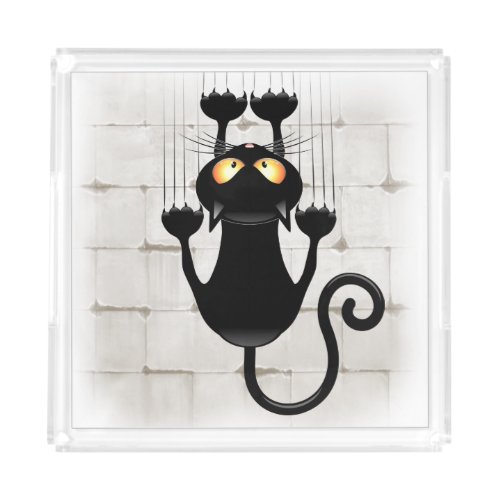 Cat Falling down fun cartoon character Acrylic Tray