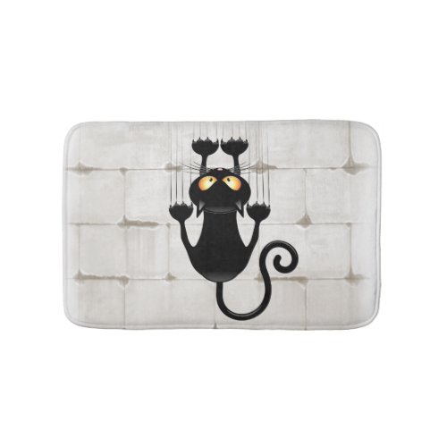 Cat Falling down fun cartoon character Bath Mat