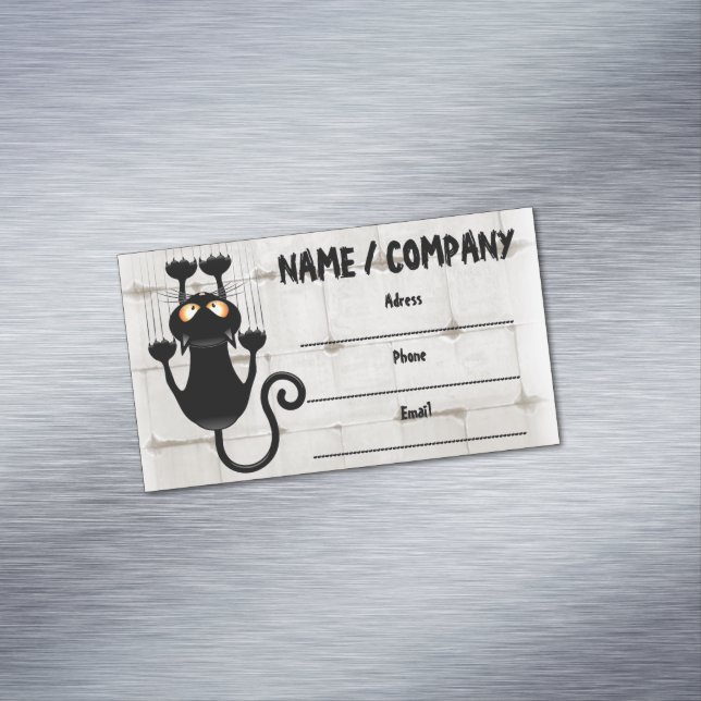 Cat Falling down fun cartoon character Business Card Magnet (In Situ)
