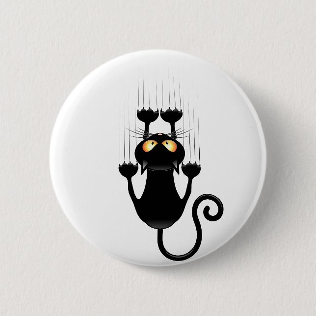 Cat Falling down fun cartoon character Button (Front)