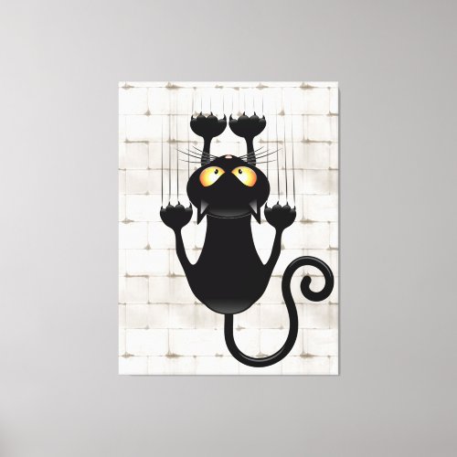 Cat Falling down fun cartoon character Canvas Print