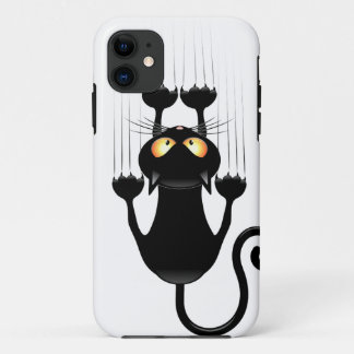 Cat Falling down fun cartoon character iPhone 11 Case
