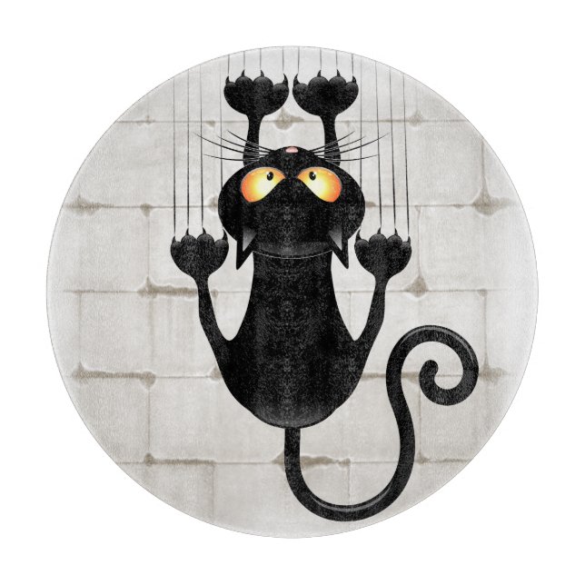 Cat Falling down fun cartoon character Cutting Board (Front)