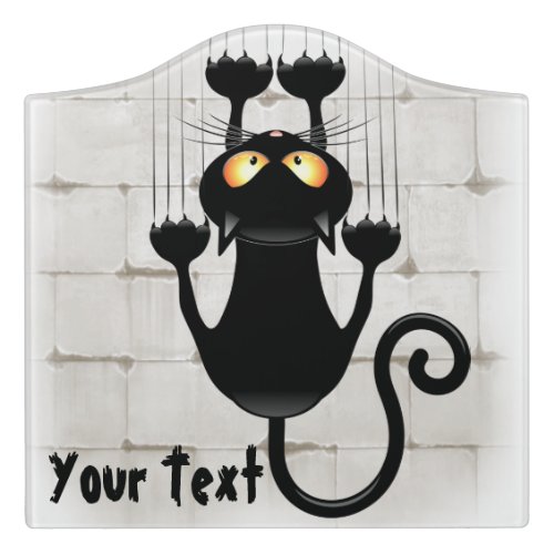 Cat Falling down fun cartoon character Door Sign