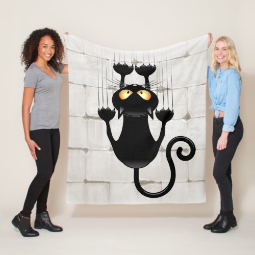 Cat Falling down fun cartoon character Fleece Blanket