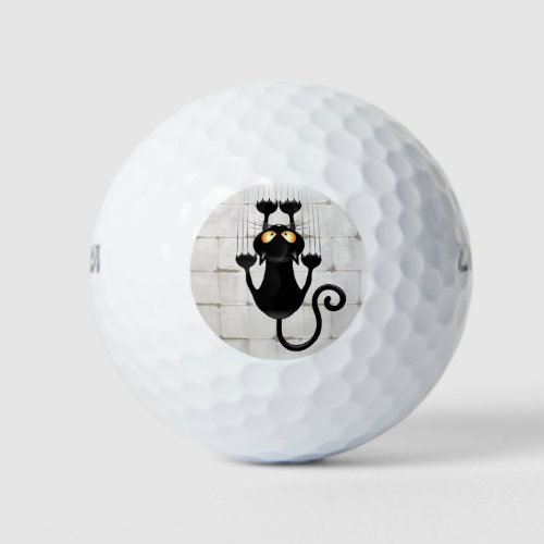 Cat Falling down fun cartoon character Golf Balls