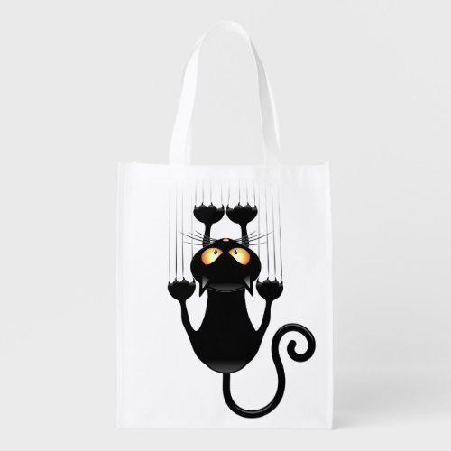 Cat Falling down fun cartoon character Grocery Bag