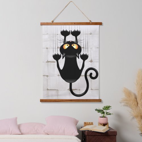 Cat Falling down fun cartoon character Hanging Tapestry