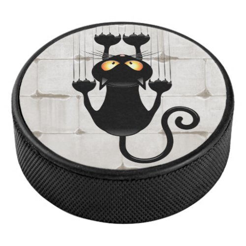 Cat Falling down fun cartoon character Hockey Puck