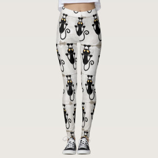 Cat Falling down fun cartoon character Leggings