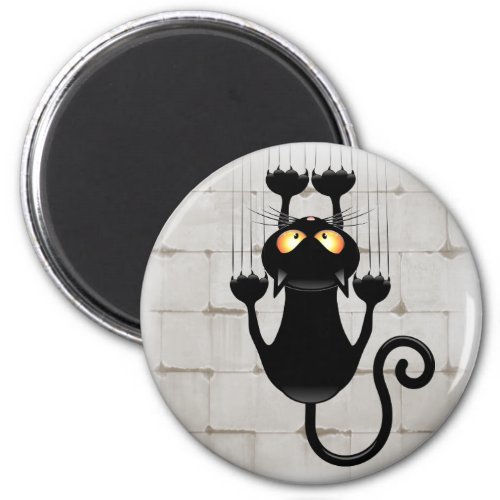 Cat Falling down fun cartoon character Magnet