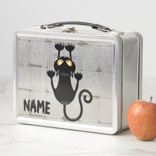 Cat Falling down fun cartoon character Metal Lunch Box