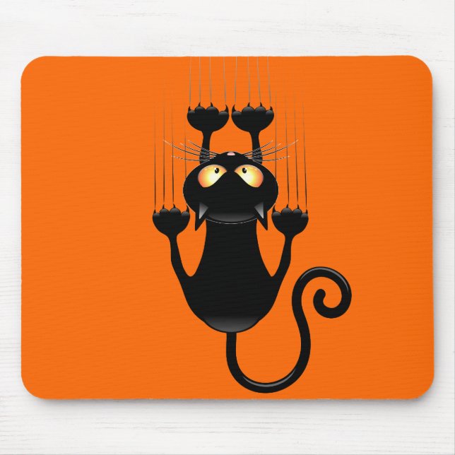 Cat Falling down fun cartoon character Mouse Pad (Front)