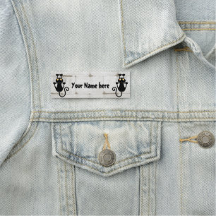 Cat Falling down fun cartoon character Name Tag