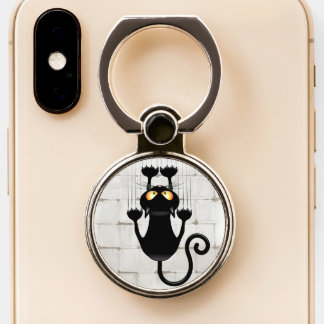 Cat Falling down fun cartoon character Phone Ring Stand