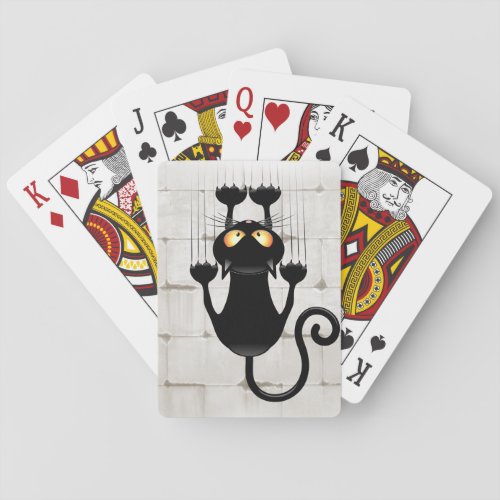 Cat Falling down fun cartoon character Playing Cards