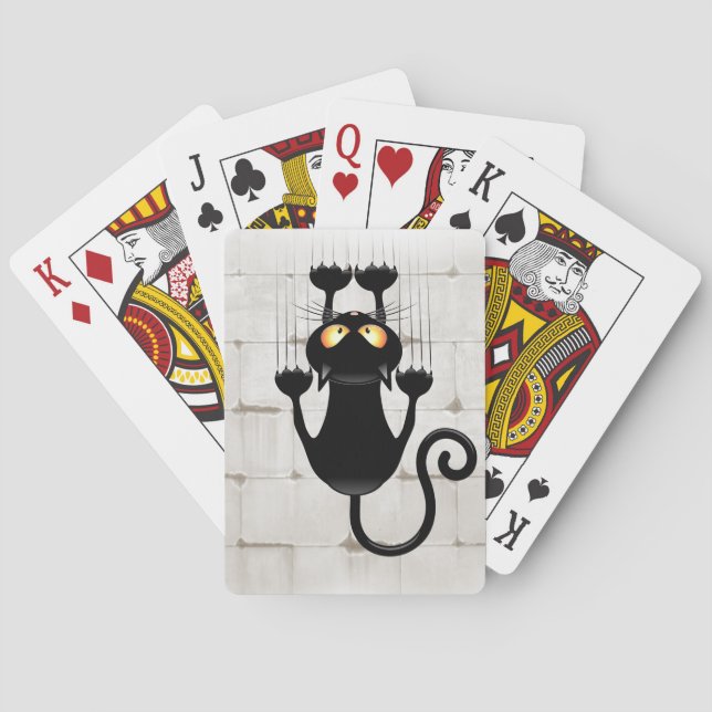 Cat Falling down fun cartoon character Poker Cards (Back)