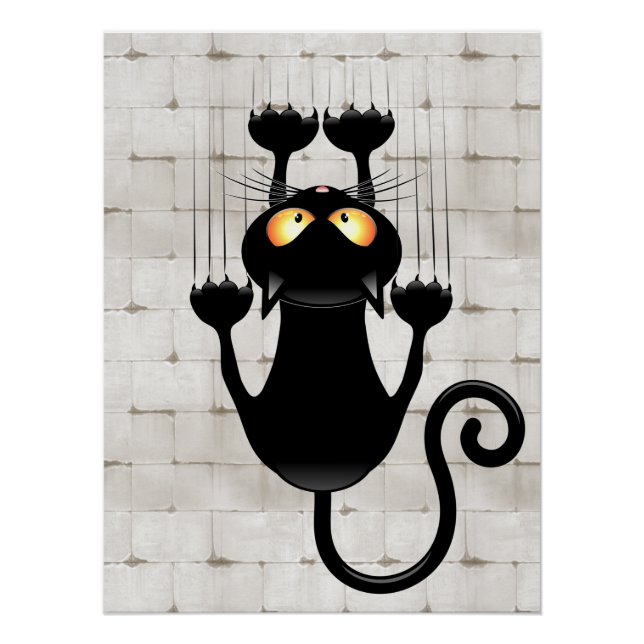 Cat Falling down fun cartoon character Poster (Front)