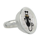 Cat Falling down fun cartoon character Ring (Side)