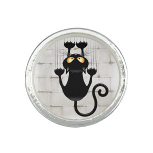 Cat Falling down fun cartoon character Ring