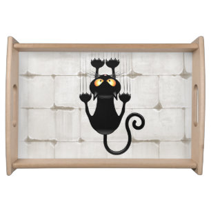 Cat Falling down fun cartoon character Serving Tray