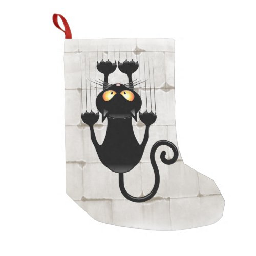 Cat Falling down fun cartoon character Small Christmas Stocking