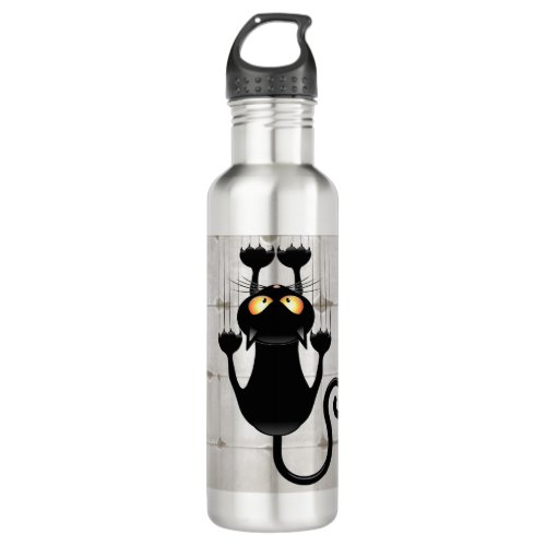 Cat Falling down fun cartoon character Stainless Steel Water Bottle