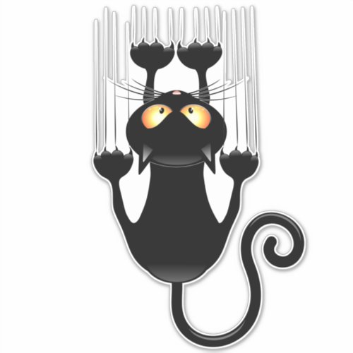 Cat Falling down fun cartoon character Sticker