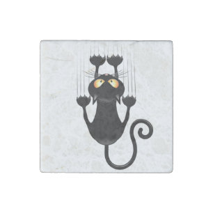 Cat Falling down fun cartoon character Stone Magnet
