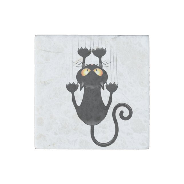 Cat Falling down fun cartoon character Stone Magnet (Front)