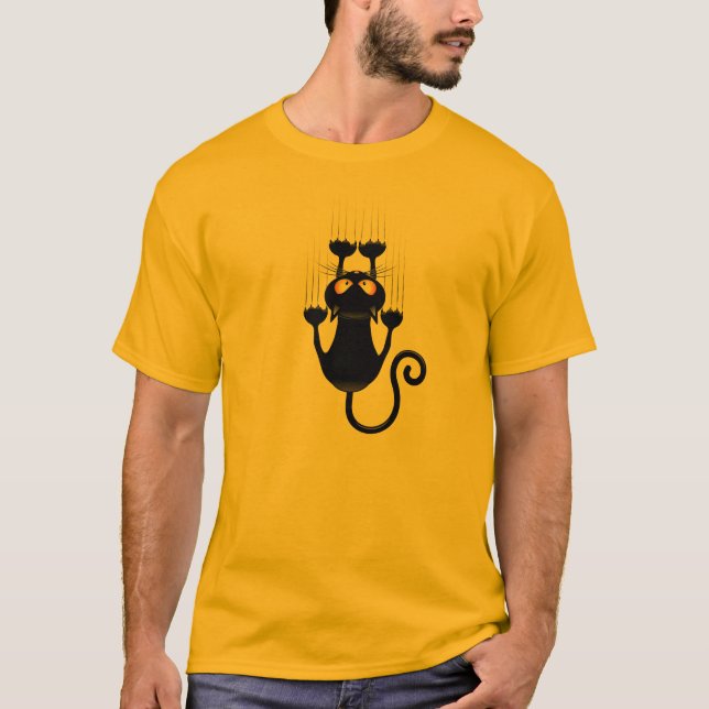 Cat Falling down fun cartoon character T-Shirt (Front)