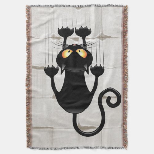 Cat Falling down fun cartoon character Throw Blanket