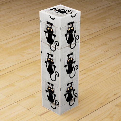 Cat Falling down fun cartoon character Wine Box