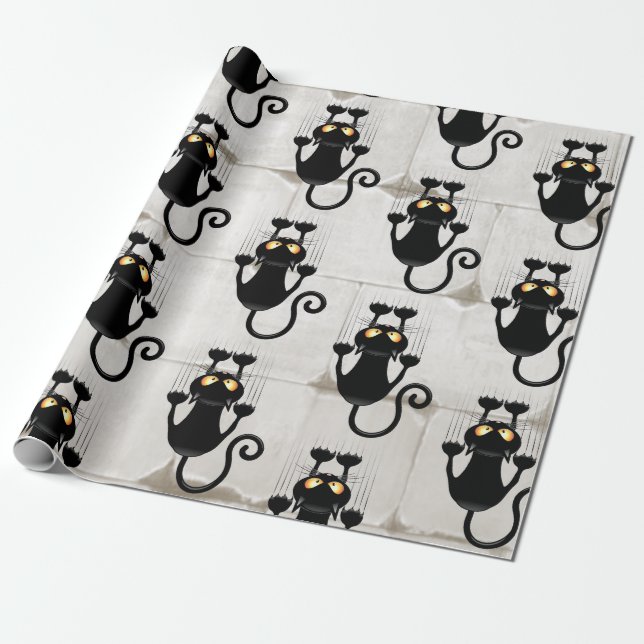Cat Falling down fun cartoon character Wrapping Paper (Unrolled)