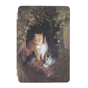 Cat Family and Ivy Leaf by Henriette Ronner-Knip iPad Mini Cover