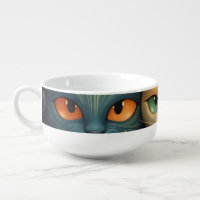 Cat Family Colorful Whimsical 3c Soup Mug