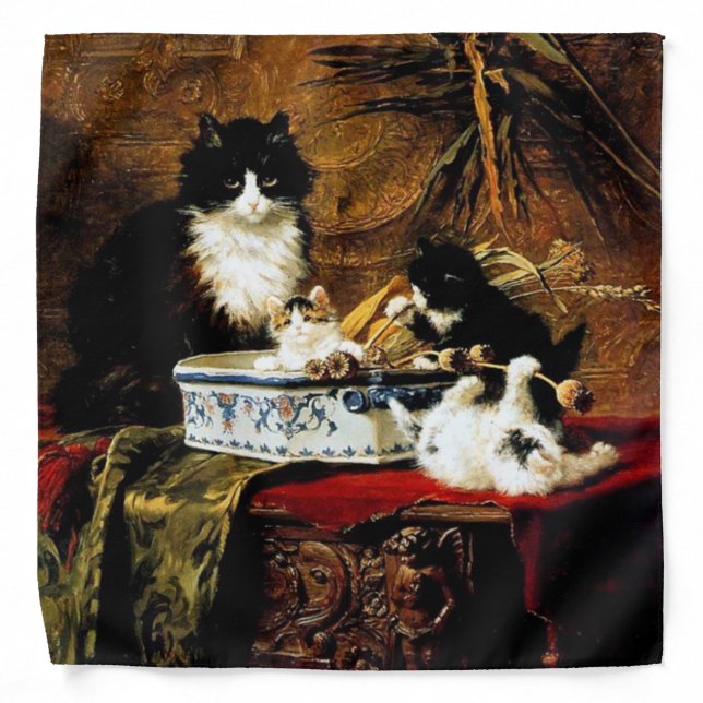 Cat Family, Henriëtte Ronner-Knip Bandana (Front)