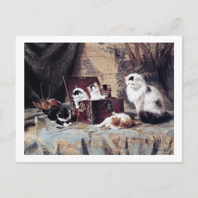 Cat Family, Henriette Ronner-Knip Postcard (Front)